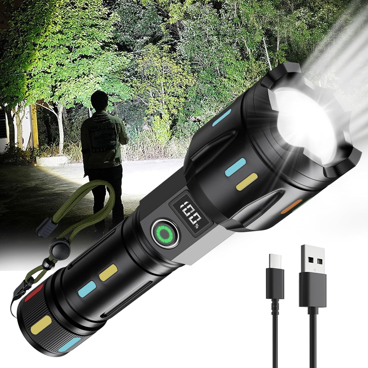 Torcia LED ricaricabile LE-324 10W con zoom e power bank 69201560003243 Z250
