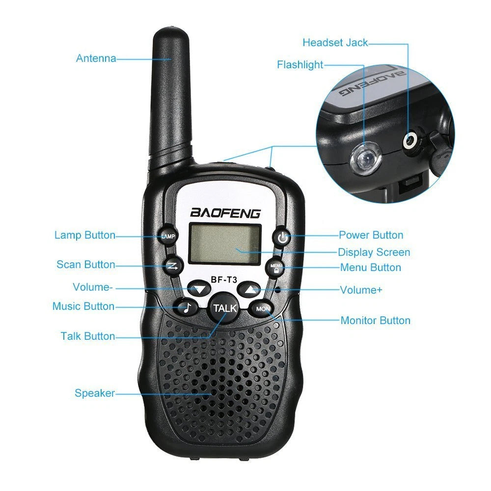 Walkie talkie Baofeng BF-T3 coppia 2 pezzi UHF 3 km 6956016511129 Z266