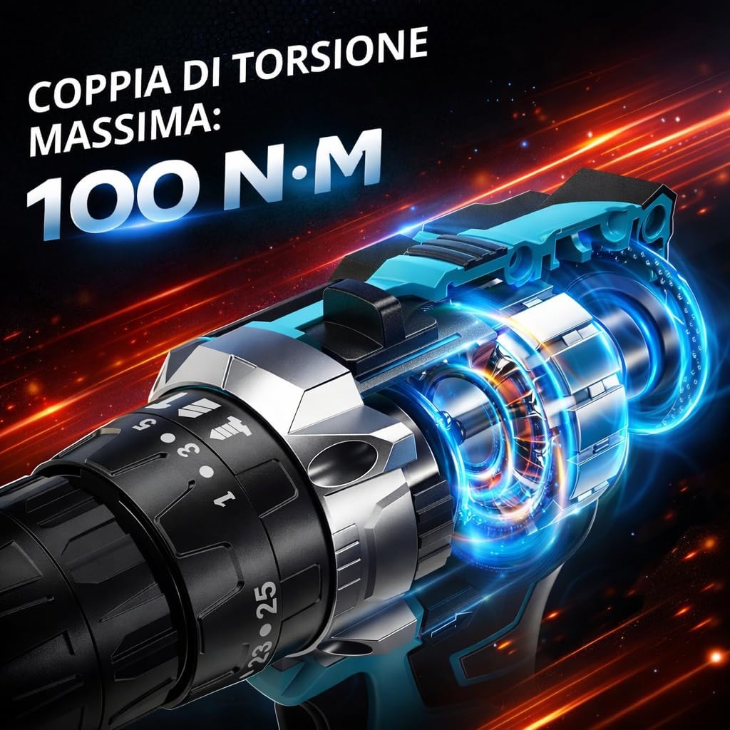 Trapano avvitatore a batteria Mukins 48V con accessori 6907662658454 NL-5845 Z276