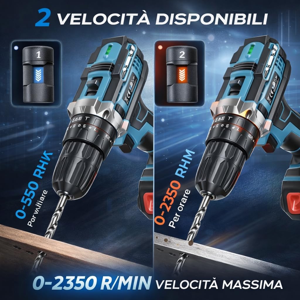 Trapano avvitatore a batteria 48V con accessori 7895623352024 Z302