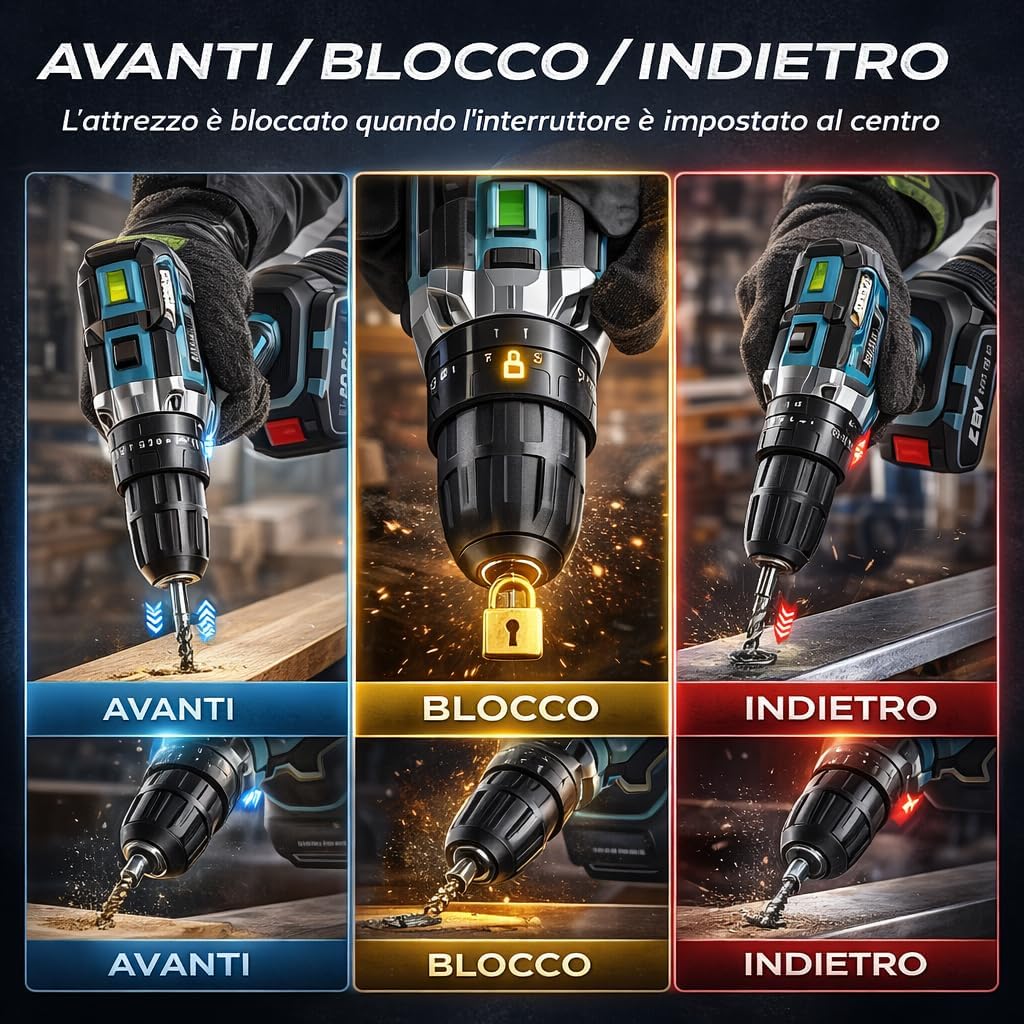 Trapano avvitatore a batteria 48V con accessori 7895623352024 Z302