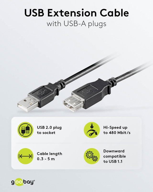Cavo prolunga USB-A 3 m nero USB 2.0 480 Mbit/s 68904 4040849689048 Z279