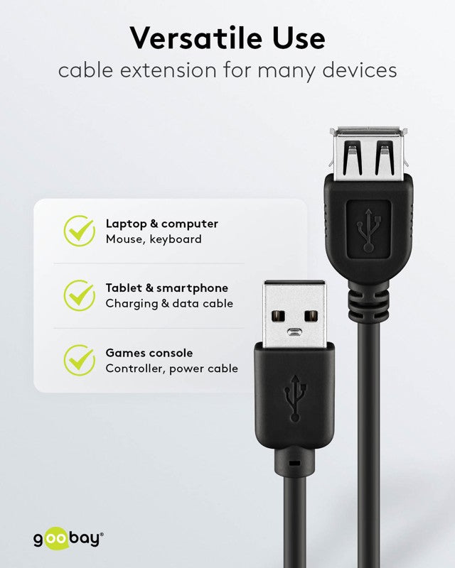 Cavo prolunga USB-A 60cm nero USB 2.0 480 Mbit/s 4040849686252 68625 Z258