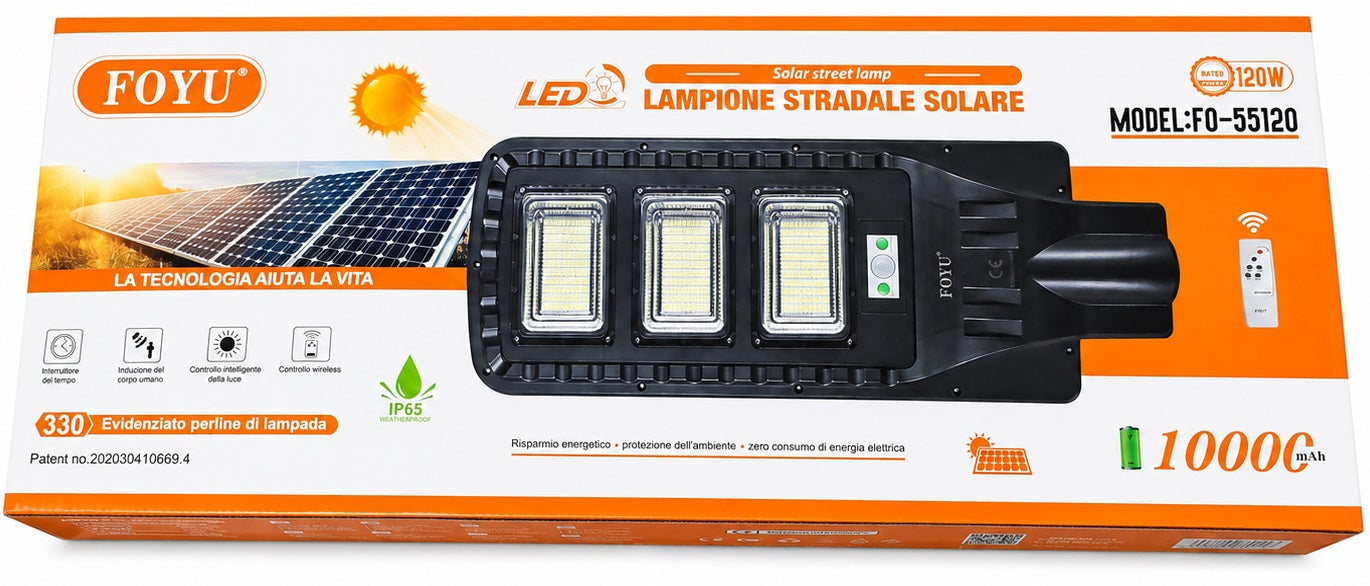 Lampione stradale solare FO-55120 120W con sensore FO-55120 6973724660246 Z304