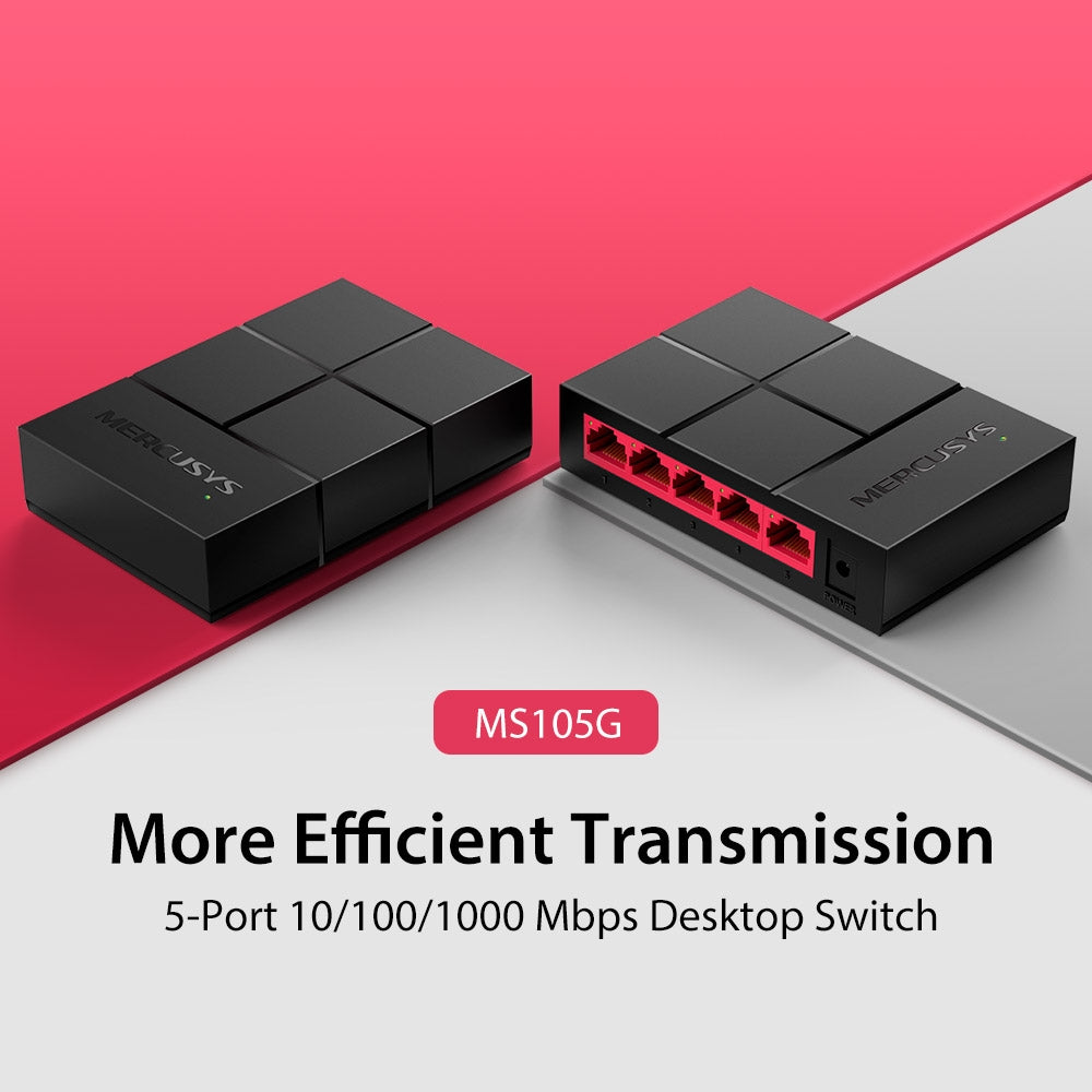 Switch di rete Mercusys MS105 5 porte Fast Ethernet 10/100/1000 Mbps 6957939002381 Z308