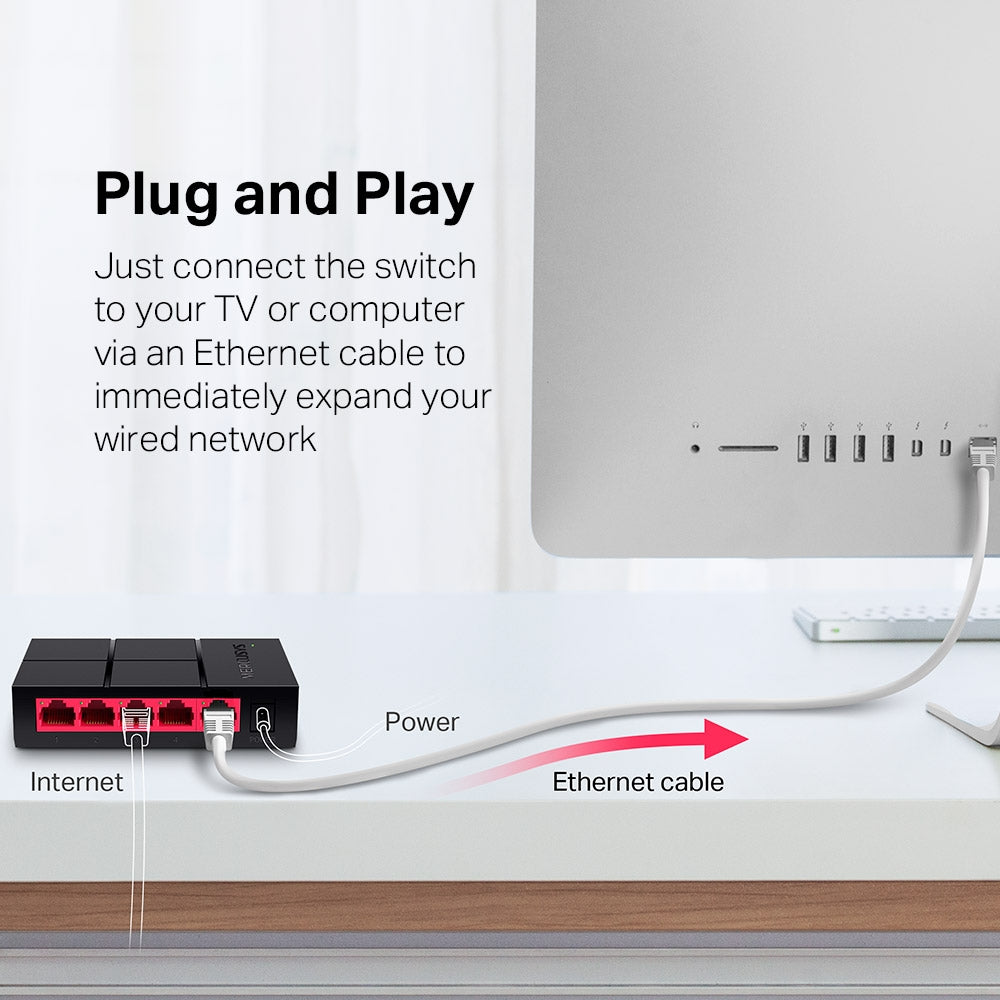 Switch di rete Mercusys MS105 5 porte Fast Ethernet 10/100/1000 Mbps 6957939002381 Z308