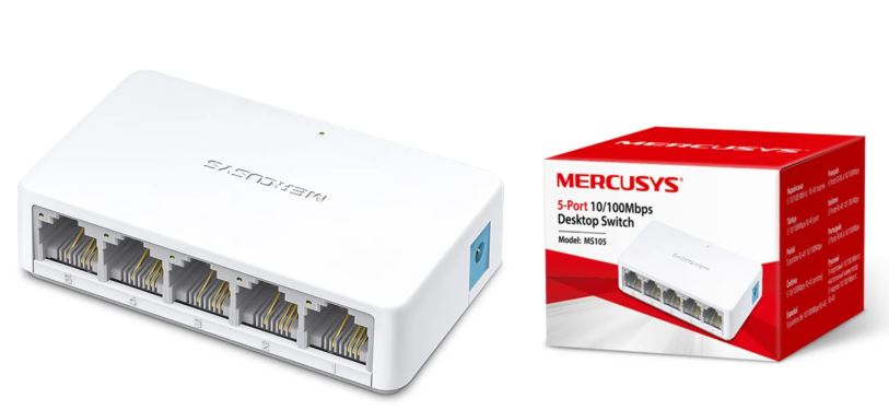 Switch di rete Mercusys MS105 5 porte Fast Ethernet 10/100 Mbps  6957939002411 Z322
