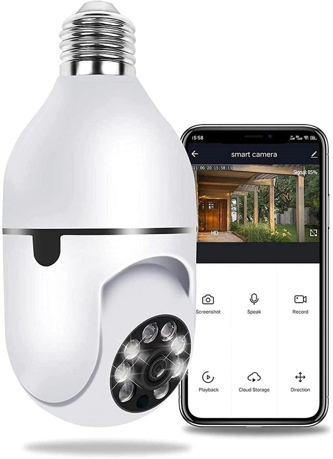 Telecamera IP WiFi con attacco E27 2MP HD 1080p con app per smartphone