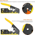 Pinza crimpatrice RJ45 pass through CAT5 CAT6 CAT6A CAT7 gialla Z959