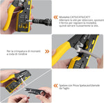Pinza crimpatrice RJ45 pass through CAT5 CAT6 CAT6A CAT7 gialla Z959
