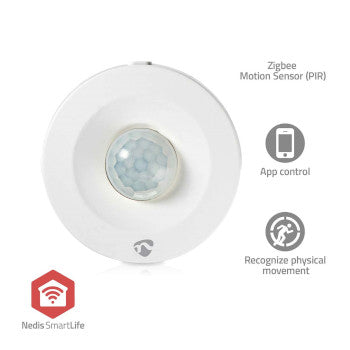 SmartLife Motion Sensor | Zigbee 3.0 | Battery Powered | IP20 | Detector angle: 120° | Detector range: 5 m | Max. battery life: 12 Months | White