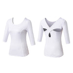Maglia yoga donna maniche mezza lunghezza incrociate