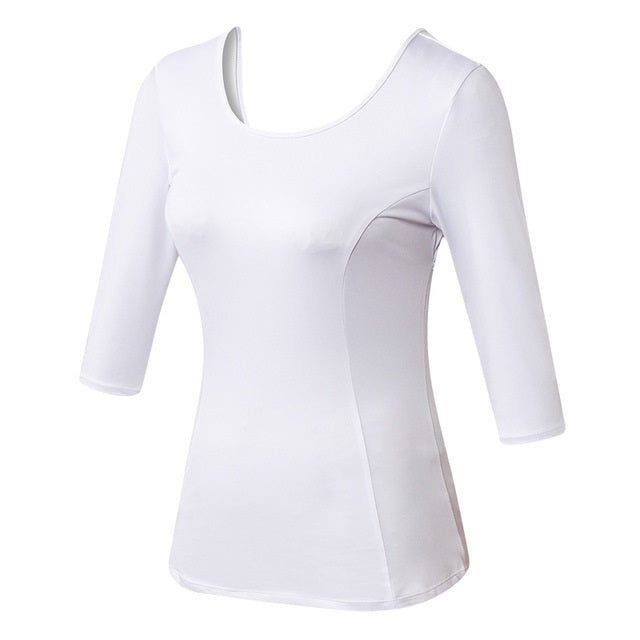 Maglia yoga donna maniche mezza lunghezza incrociate
