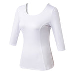 Maglia yoga donna maniche mezza lunghezza incrociate