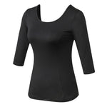 Maglia yoga donna maniche mezza lunghezza incrociate