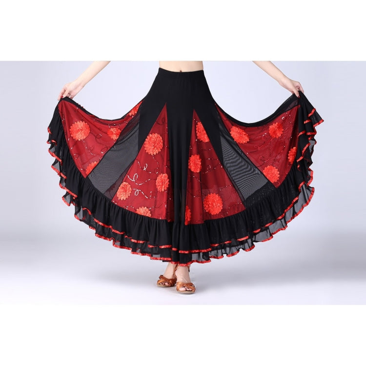 Gonna da danza moderna con altalena a fiori con paillettes, Free Size