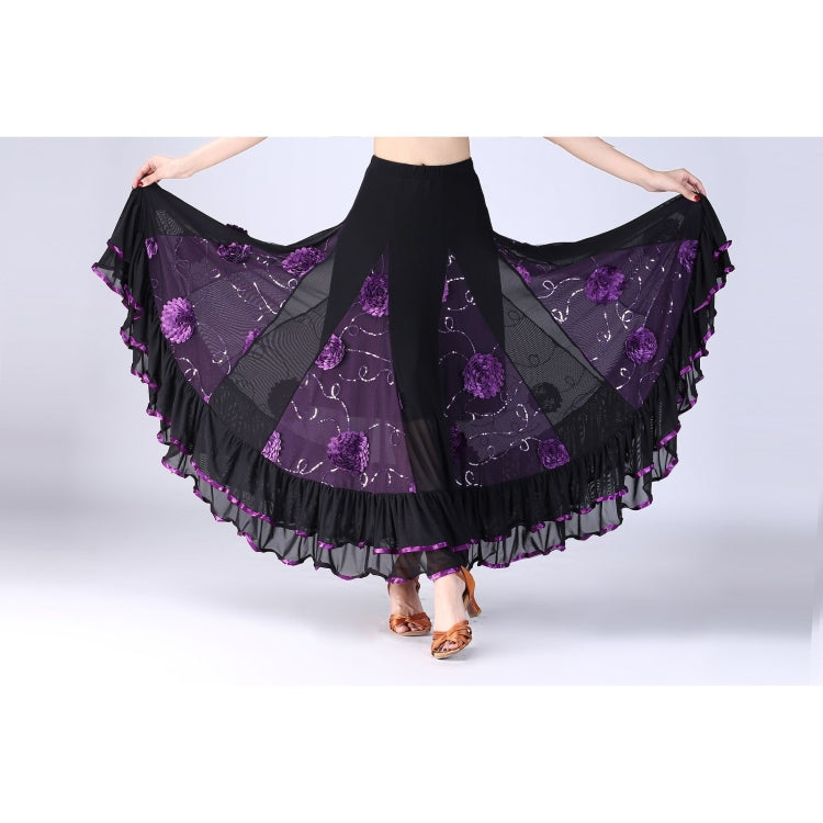 Gonna da danza moderna con altalena a fiori con paillettes, Free Size