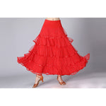 Costume da competizione con gonna lunga di danza moderna Swing con paillettes, Free Size