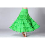 Costume da competizione con gonna lunga di danza moderna Swing con paillettes, Free Size