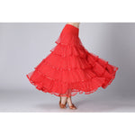 Costume da competizione con gonna lunga di danza moderna Swing con paillettes, Free Size