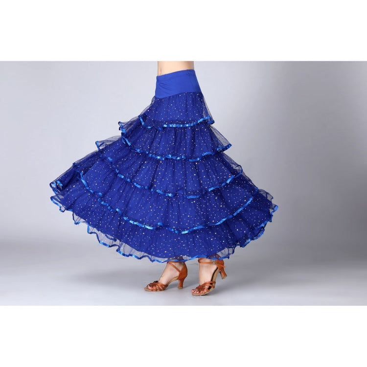 Costume da competizione con gonna lunga di danza moderna Swing con paillettes, Free Size