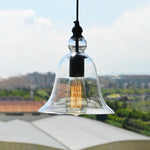 Lampada a sospensione industriale retrò E27 Lampada a sospensione in vetro trasparente a campana piccola