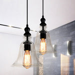 Lampada a sospensione industriale retrò E27 Lampada a sospensione in vetro trasparente a campana piccola