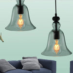 Lampada a sospensione industriale retrò E27 Lampada a sospensione in vetro trasparente a campana piccola