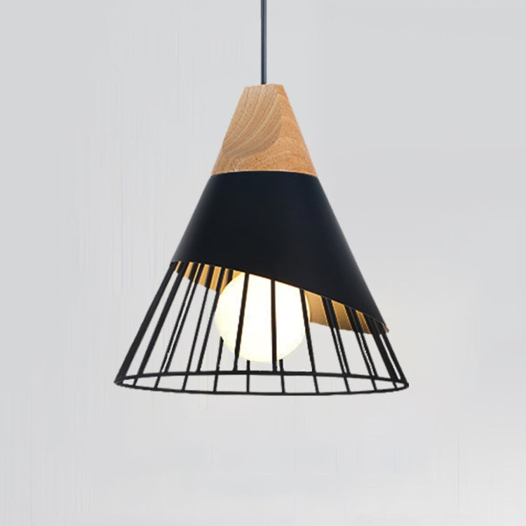 YWXLight E27 Lampada a sospensione moderna a sospensione in legno massello di ferro