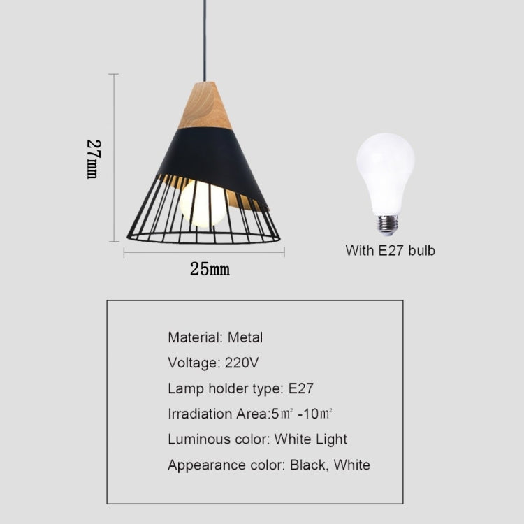 YWXLight E27 Lampada a sospensione moderna a sospensione in legno massello di ferro