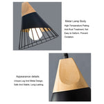 YWXLight E27 Lampada a sospensione moderna a sospensione in legno massello di ferro