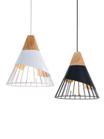 YWXLight E27 Lampada a sospensione moderna a sospensione in legno massello di ferro