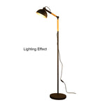 YWXLight Lampada da terra con telaio in legno ad angolo regolabile in metallo