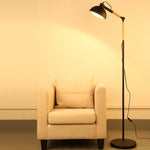 YWXLight Lampada da terra con telaio in legno ad angolo regolabile in metallo
