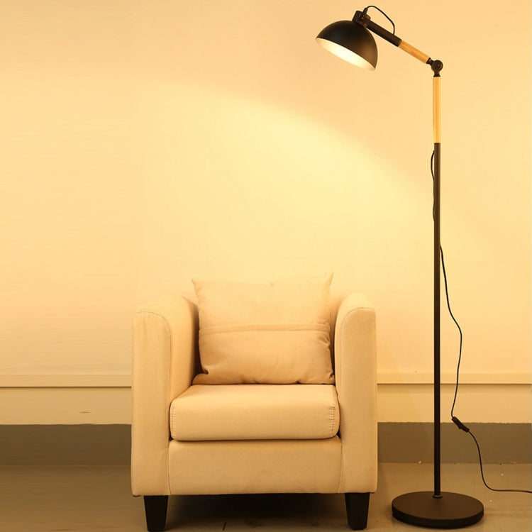 YWXLight Lampada da terra con telaio in legno ad angolo regolabile in metallo