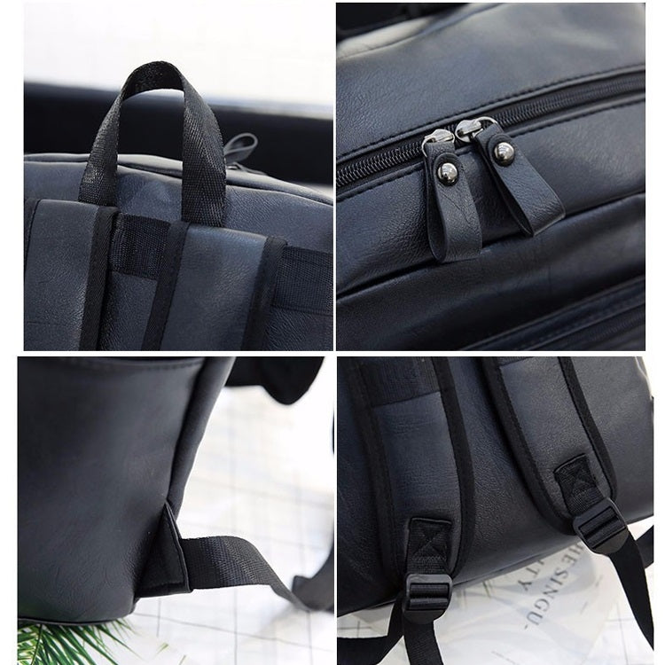 Borsa a tracolla per uomo a doppia spalla casual in pelle PU con cinturino largo