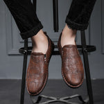 Scarpe da uomo casual in pelle a testa tonda traspirante, 39, 40, 41, 42, 43, 44