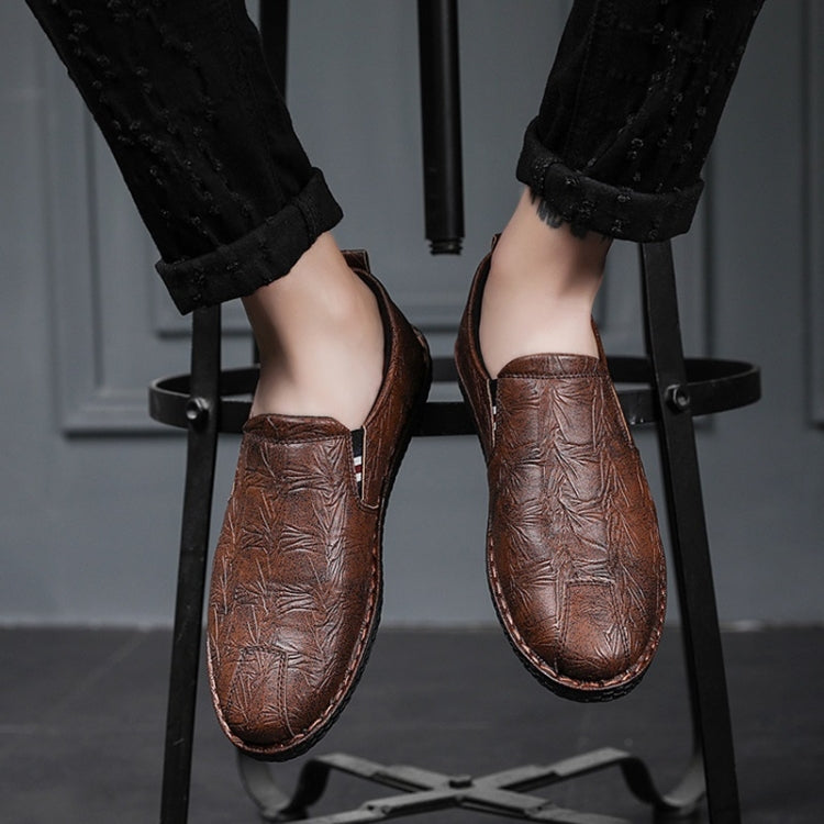 Scarpe da uomo casual in pelle a testa tonda traspirante, 39, 40, 41, 42, 43, 44