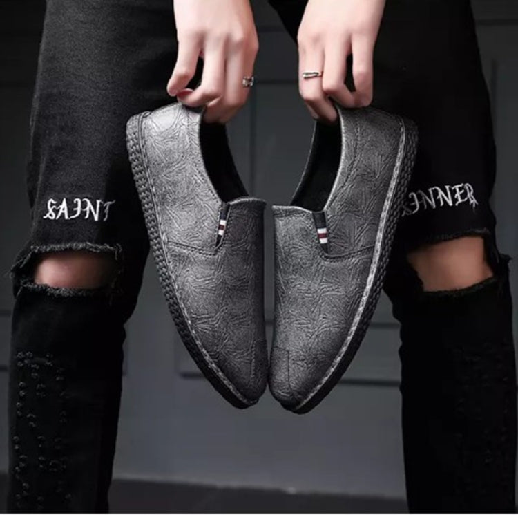 Scarpe da uomo casual in pelle a testa tonda traspirante, 39, 40, 41, 42, 43, 44