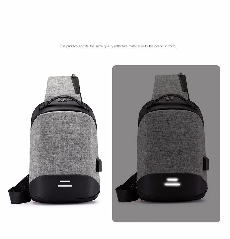 Borsa a tracolla singola casual portatile multifunzione Oxford con foro per la linea degli auricolari e ricarica USB