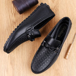 Morbide e comode scarpe da uomo in pelle con superficie goffrata PCowpea a testa tonda, 37, 38, 39, 40, 41, 42, 43, 44, 45, 46