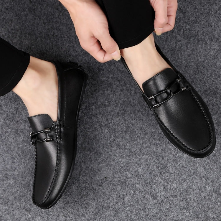 Morbide e comode scarpe da uomo in pelle con superficie goffrata PCowpea a testa tonda, 37, 38, 39, 40, 41, 42, 43, 44, 45, 46