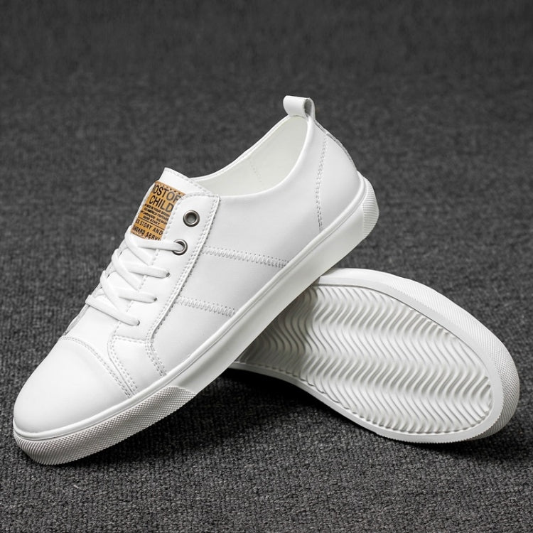 Scarpe casual da uomo semplici in tinta unita con tomaia in pelle microfibra, 38, 39, 40, 41, 42, 43