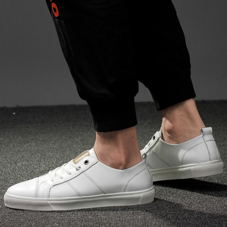 Scarpe casual da uomo semplici in tinta unita con tomaia in pelle microfibra, 38, 39, 40, 41, 42, 43