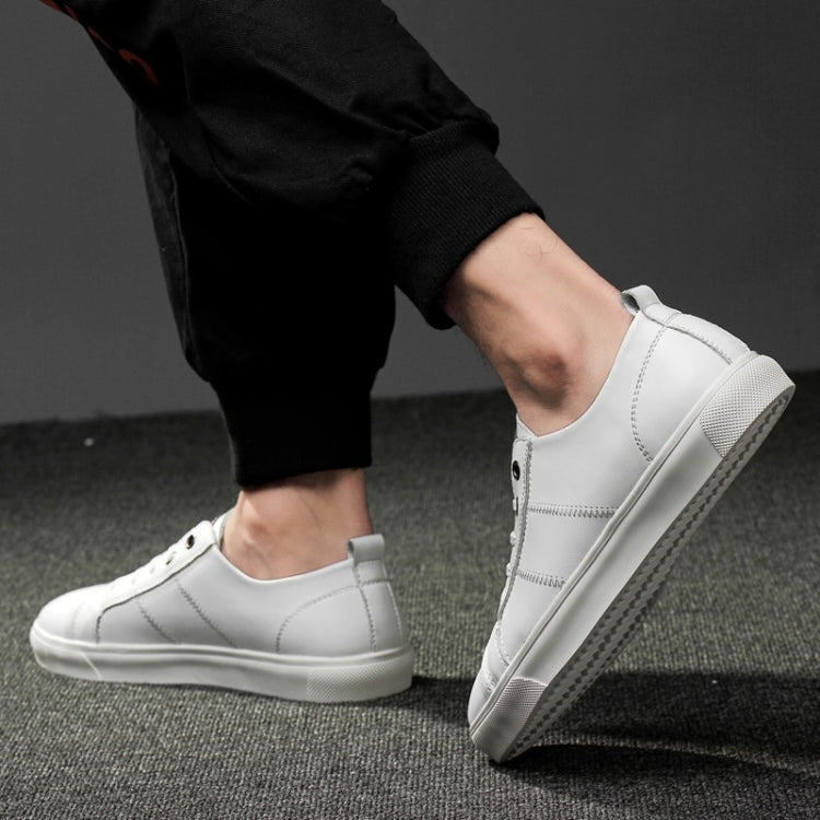 Scarpe casual da uomo semplici in tinta unita con tomaia in pelle microfibra, 38, 39, 40, 41, 42, 43