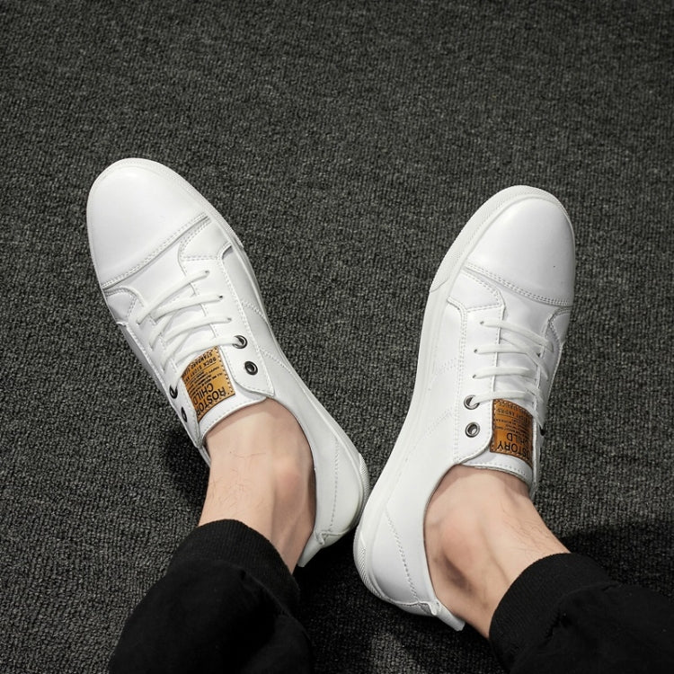Scarpe casual da uomo semplici in tinta unita con tomaia in pelle microfibra, 38, 39, 40, 41, 42, 43