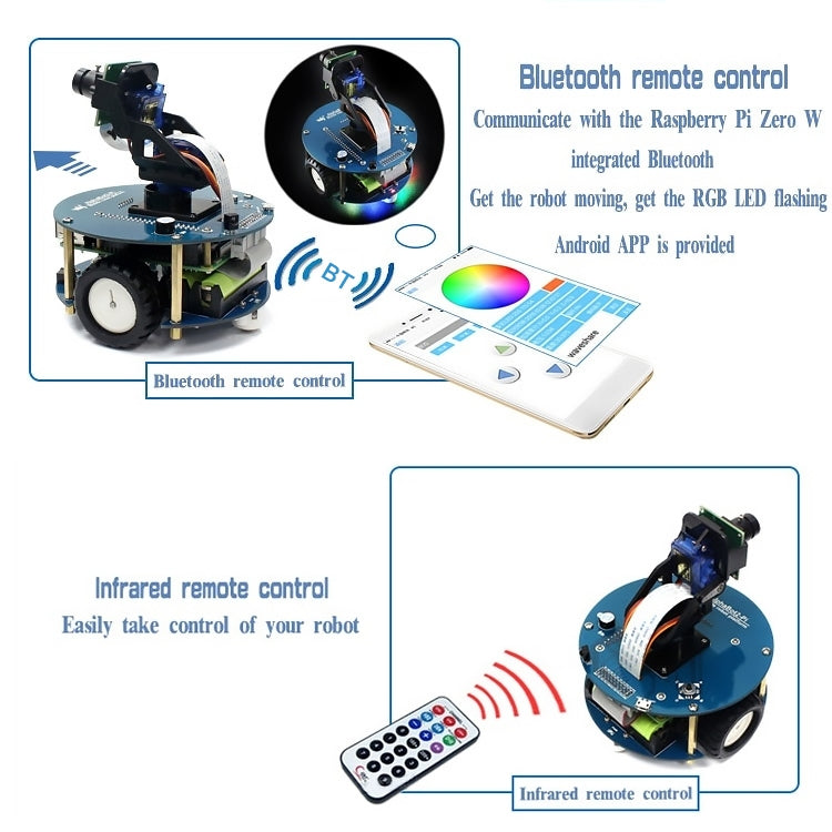 Kit di costruzione del robot Waveshare AlphaBot2 per Raspberry Pi 3 Modello B, For Raspberry Pi 3 Model B