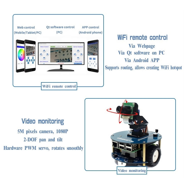 Kit robot AlphaBot2 per Raspberry Pi 3 Modello B