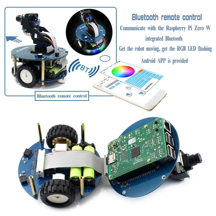 Kit di costruzione del robot Waveshare AlphaBot2 per Raspberry Pi 3 modello B (senza Pi), For Raspberry Pi 3 Model B (No Pi)