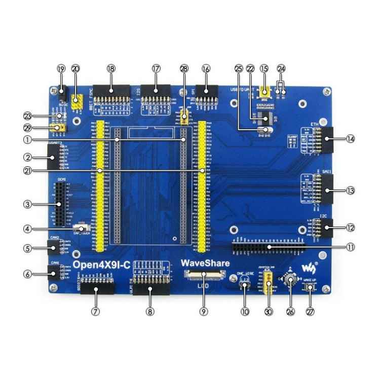 Scheda sviluppo STM32F429 Open429I-C A 10x8 cm
